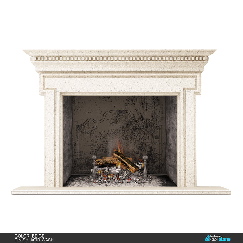 Saint Denis Fireplace Surround, Acid Wash Beige