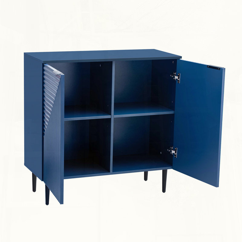 Mirod Modern Minimalist Side Cabinet with Geometric Door Design, Marine