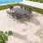 Elegant 9-piece Aluminum Patio Dining Set With Black Frame And Red Cushions