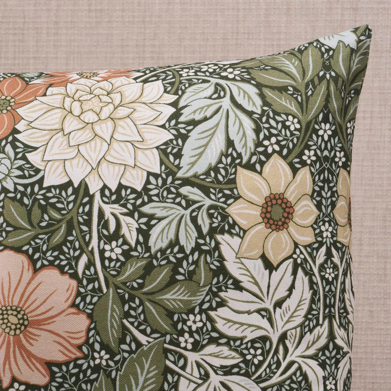 Boråstapeter Dahlia Garden Pillow, 20"H x 20"W, Square, Green/Pink Floral