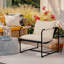 Chaise d'appoint d'extérieur rembourrée en métal Sling-104430807