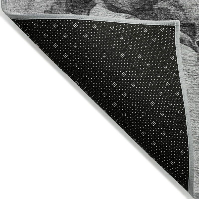 Tapis extérieur lavable à motif de chevaux gris et argent 10 pi x 14 pi