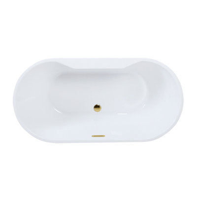 Baignoire autoportante ovale à double extrémité en acrylique Aqua Eden de 55 po avec drain Kingston Kingston