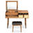 Brown Wood Dressing Vanity Table With Flip-Top Mirror & Stool, Three Drawers For Delicate Makeup Corner Solid Mirror, Stool And Exquisite Setup