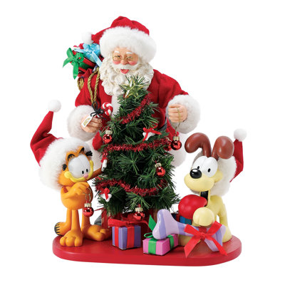 Possible Dreams Garfield and Odie with Santa 'Tis the Season 2-Piece Figurine Set