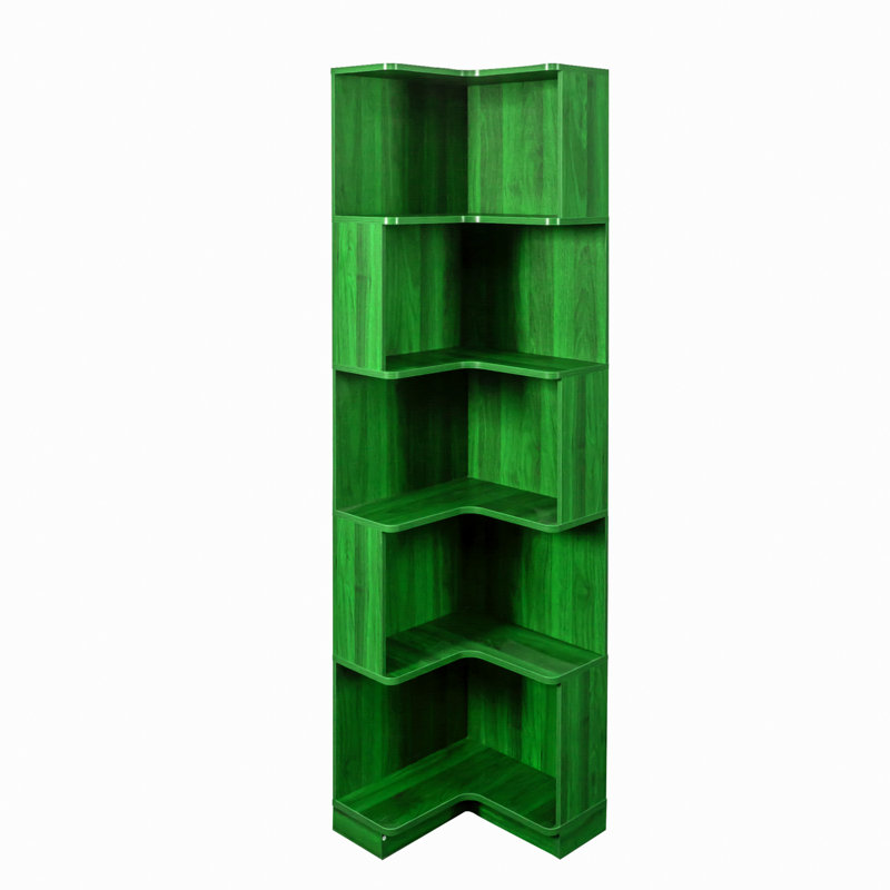 Bibliothèque en L avec lumière DEL, Vert