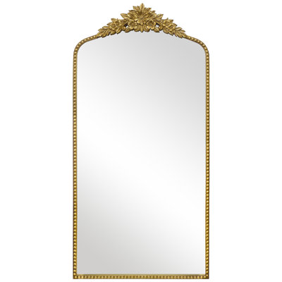 Arched Antique Ornate Full Length Floor Mirror w/Free Standing