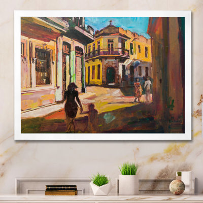 " Painting Representing Sightseeing Tourists Walking "
