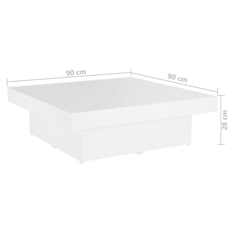 Allete Block Coffee Table, White