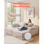 Très grande chaise longue double de 82,7 pouces, canapé modulaire en tissu de velours côtelé, canapé-lit confortable à assise profonde avec coussins moelleux et coussins décoratifs pour le salon, sans assemblage requis, beige