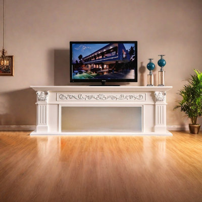Three-dimensional carving craft fireplace