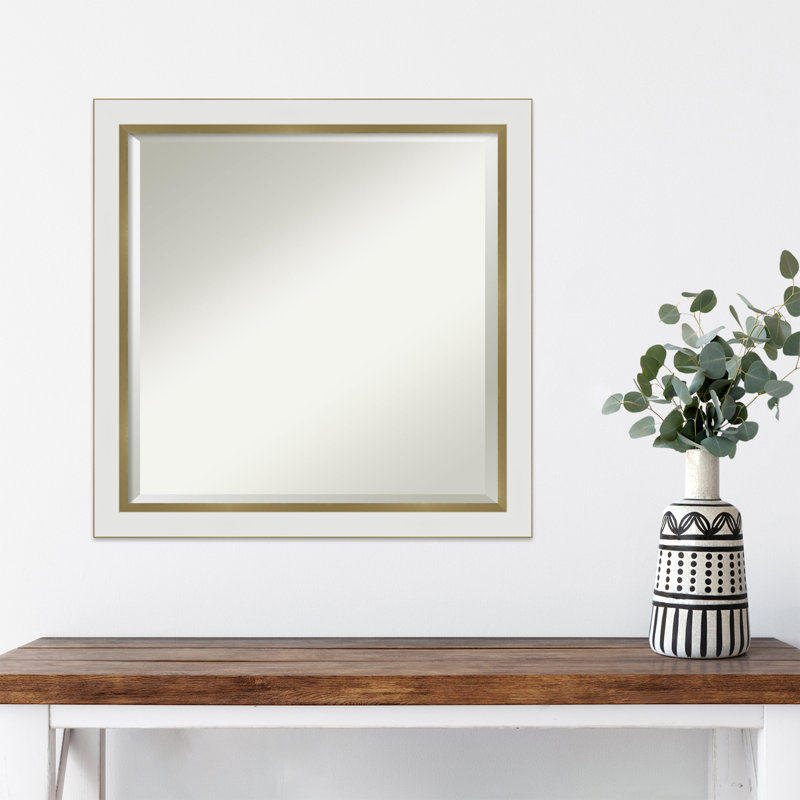 Wall Mirror, White/Gold, 23" x 23"