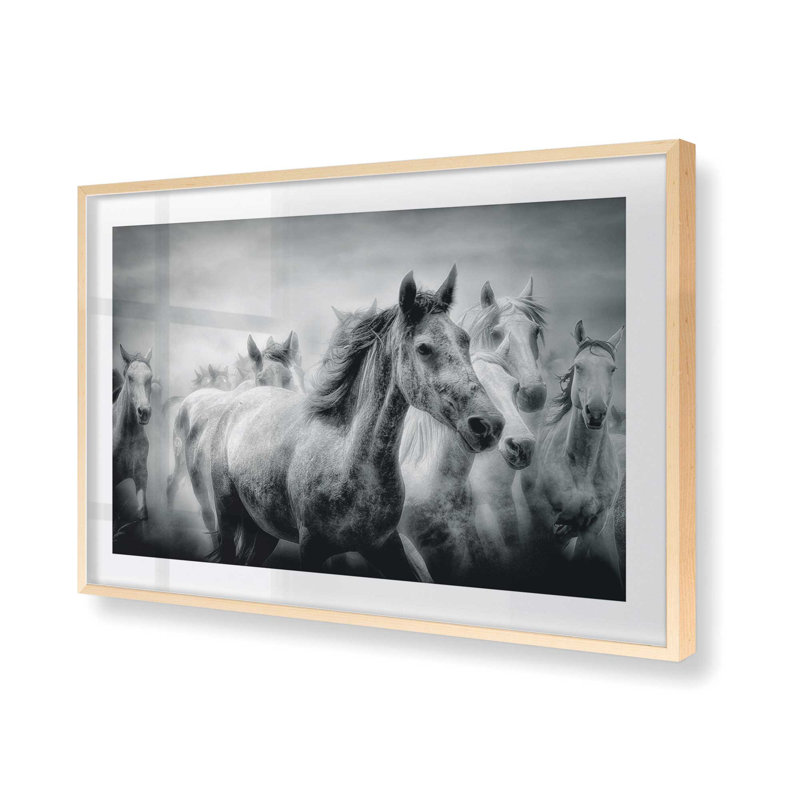 Thundering Hooves Print, 25" H x 37" W, Raw Maple