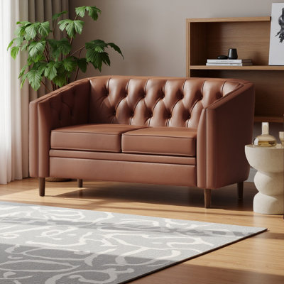 PU Leather 2-Seater Loveseat Sofa