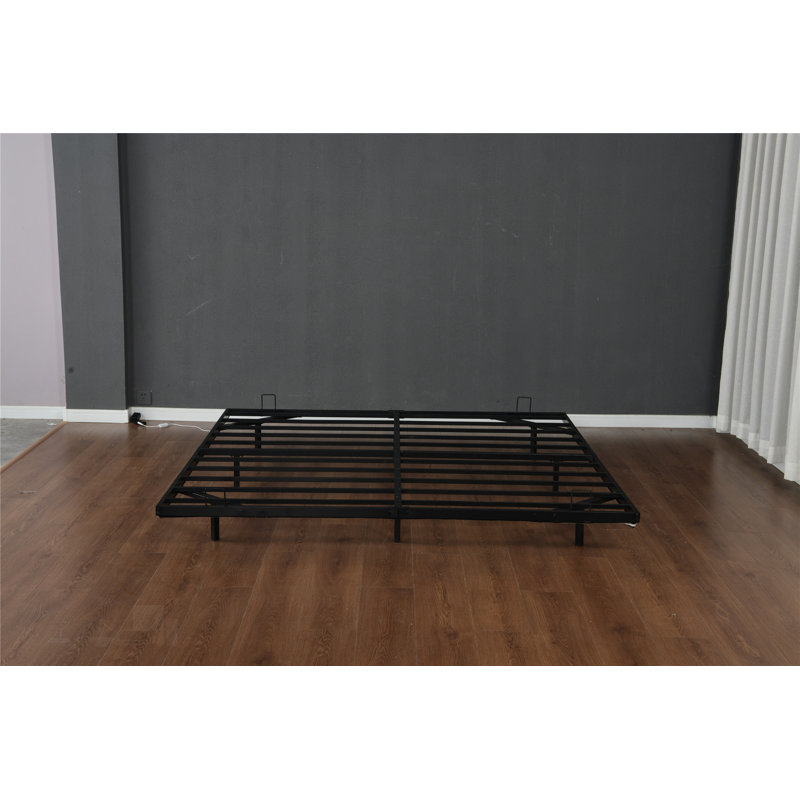 King Size Floating Bed Frame with LED Lights, Metal Platform, No Box Spring, Easy Assembly, Stable and Noise-Free
