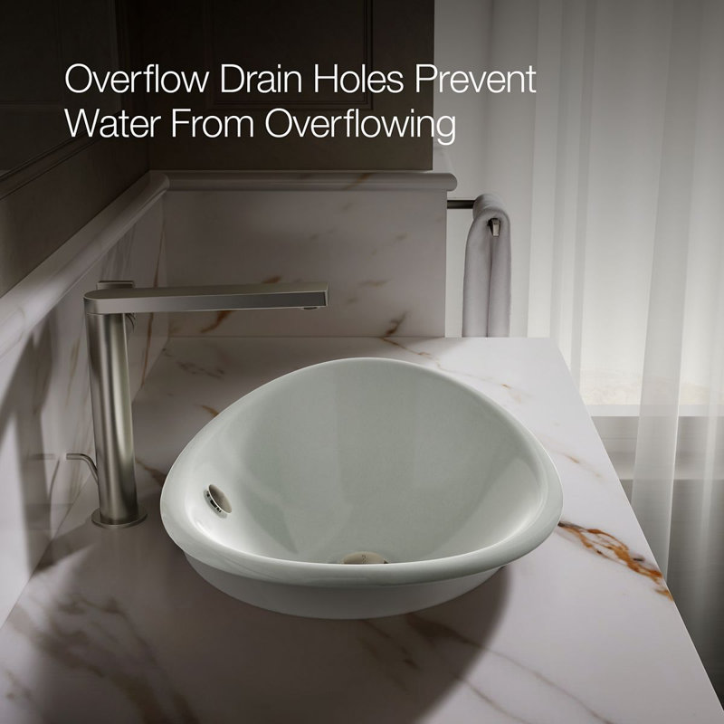 Iron Plains™ Metal Oval Vessel Bathroom Sink with Overflow, Sea Salt