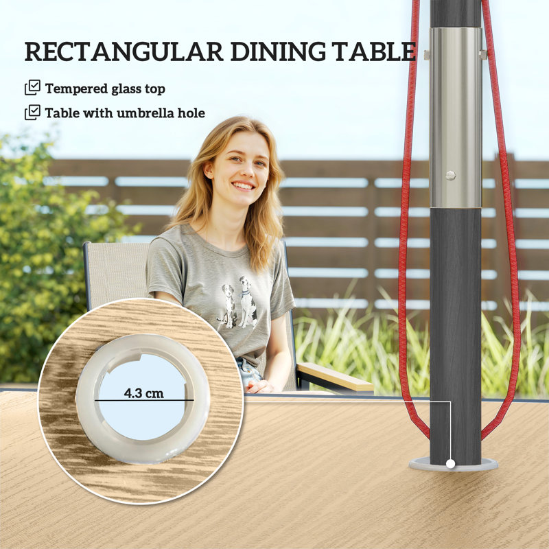 Steel Patio Dining Set Table,