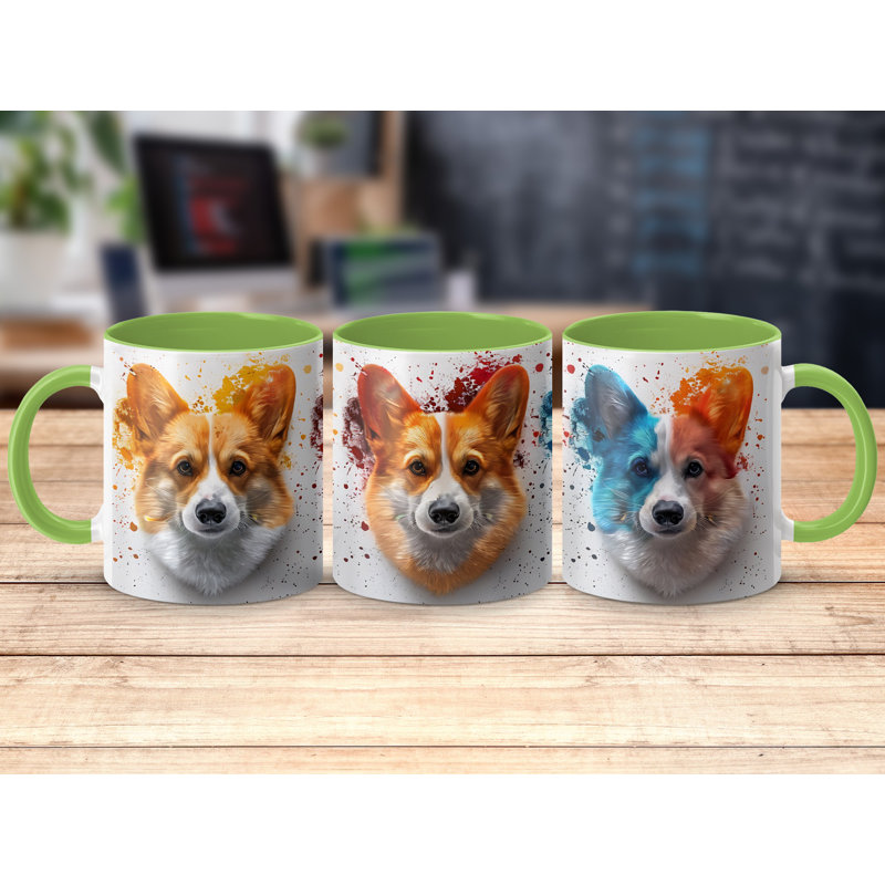 Ceramic Coffee Mug, 3, Light Blue