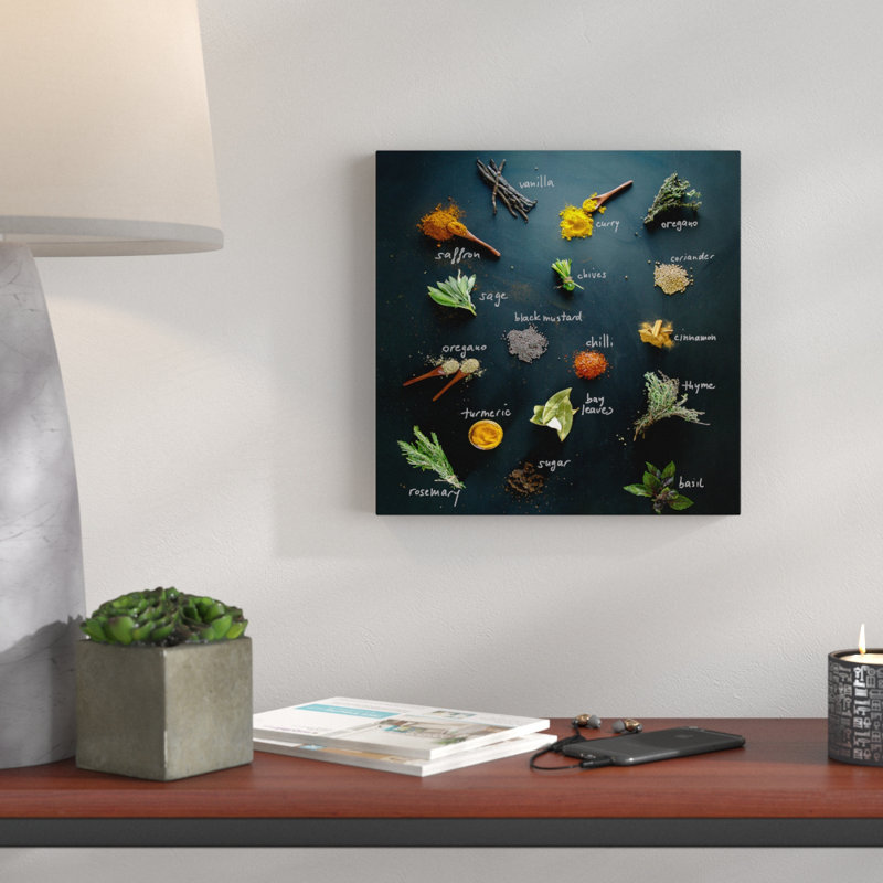 Herbage Mix - No Frame Print on Glass, 80 cm H x 80 cm W x 1.5 cm D