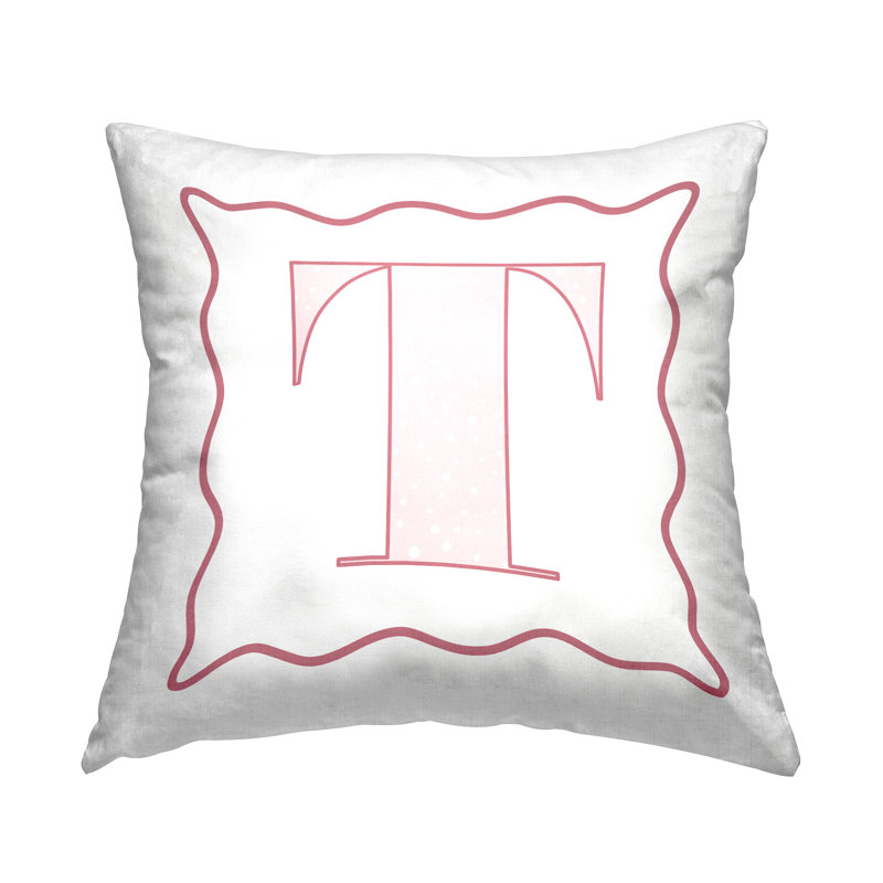 Coussin décoratif à pois rose en polyester 18 x 18, T