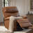 Top Grain Genuine Leather Manual Rocker Recliner Chair, Small Swivel Recliner for Living Room, Bedroom, Home Theater & RV - Brown-78957007