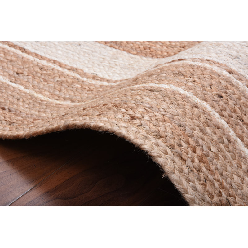 Tapis beige tressé à la main Fiona, Rectangle 2 pi x 3 pi