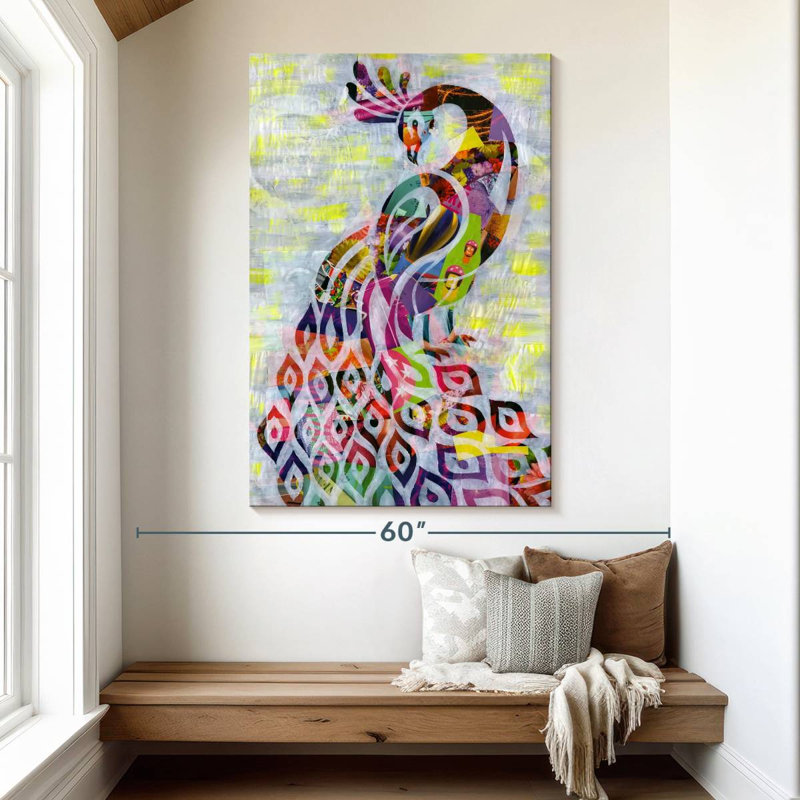 Brampt Peacock Abstract, 51" H x 34" W