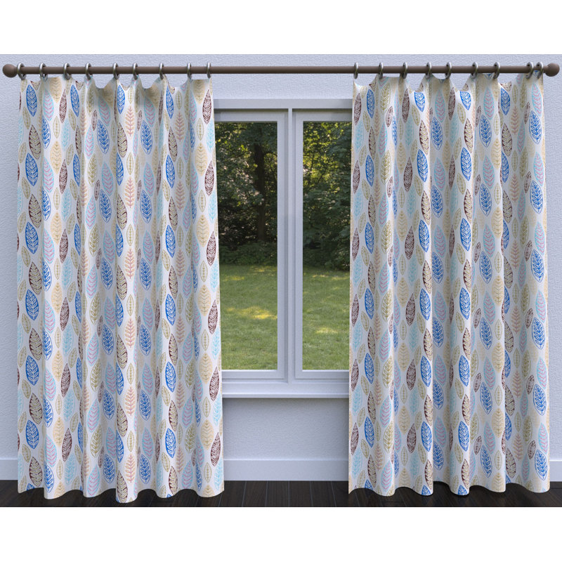Tissu à imprimé floral, Bleu / Brun