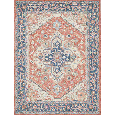 Richmond Serapi Hand Tufted Oriental Area Rug in Red/Blue