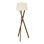 Lampe trépied avec corps en métal Crisscross et abat-jour tambour naturel.
