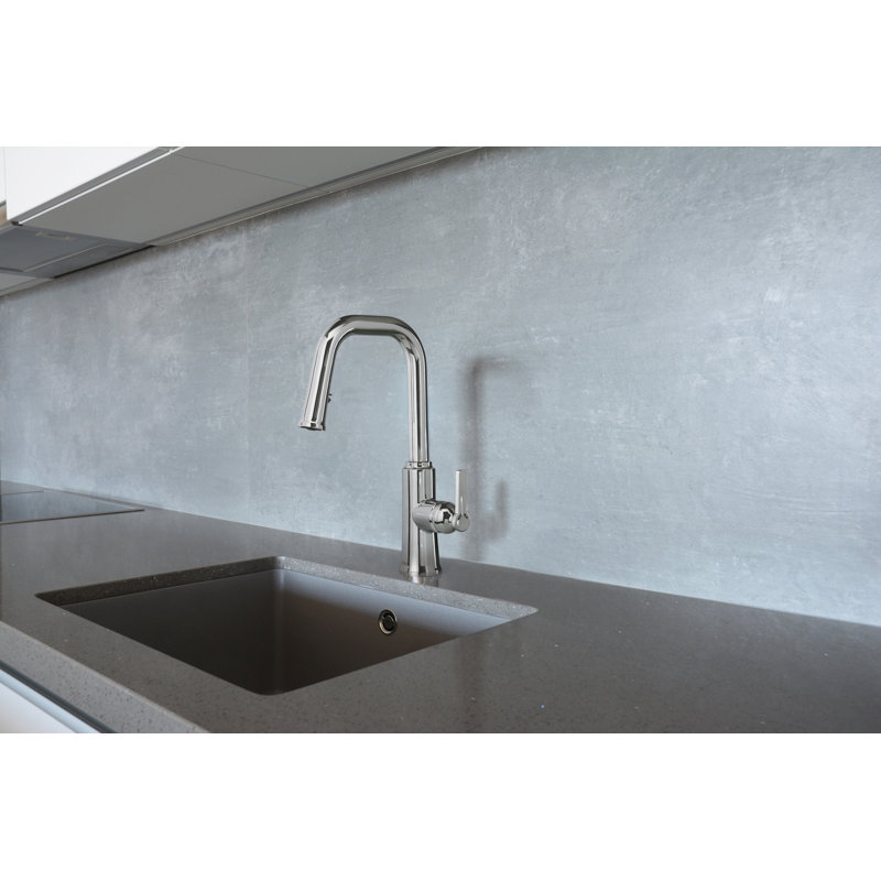 Trattoria Pull-Down Kitchen Faucet With U-Spout, Stainless Steel