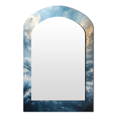 Miroir mural Parallel Beach Of Abstract Coastal Landscape I - White Arch