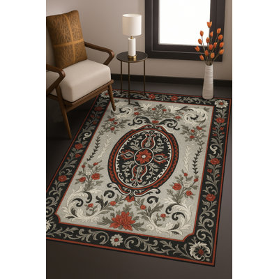Tapis gris tissé traditionnel Mosso