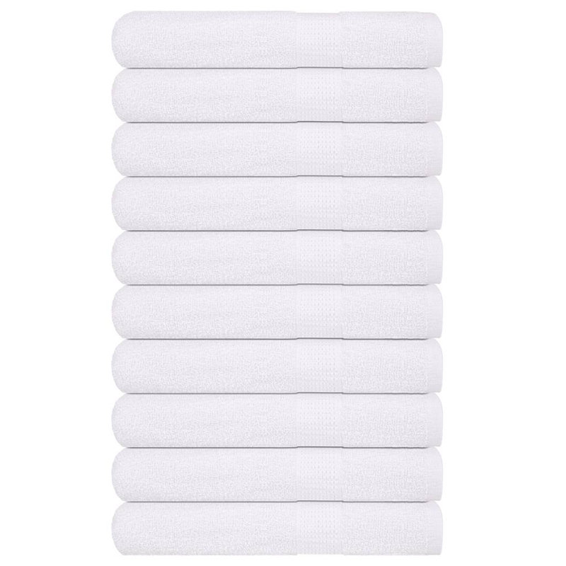 Sawiki 100% Cotton Bath Towels, White, Beach Towel - 10 Pack