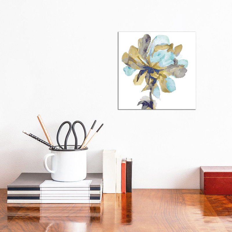 Fresh Bloom Aqua I by Vanessa Austin - Wrapped Canvas Print, 30.48 cm H x 30.48 cm W