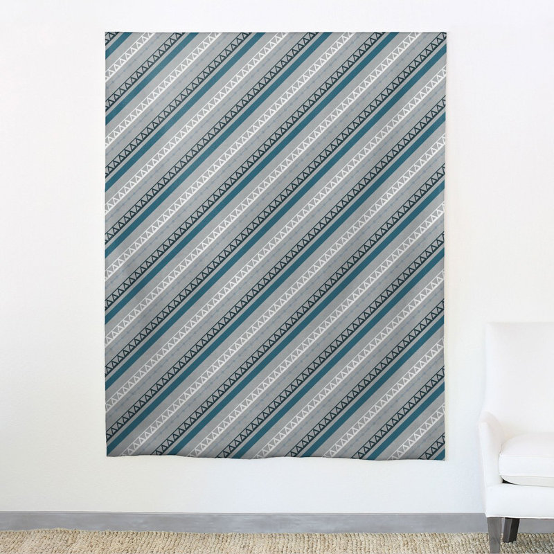 Tissu Ndop, Bleu / gris