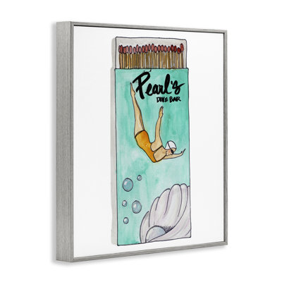Giclée encadrée Pearl Dive Matchbox, design par Nola James