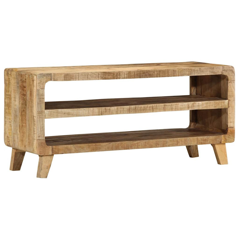 Meuble télé moyen en bois de manguier brut Vidaxl, Naturel