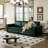 Chesterfield Sofa,93.7" King Pull Out Sofa Bed,3-In-1 Faux Leather Convertible Sleeper Sofa With Nailhead Trim & Rolled Arm,Multi-Functional Sofa Bed For Living Room,Bedroom-1991358161