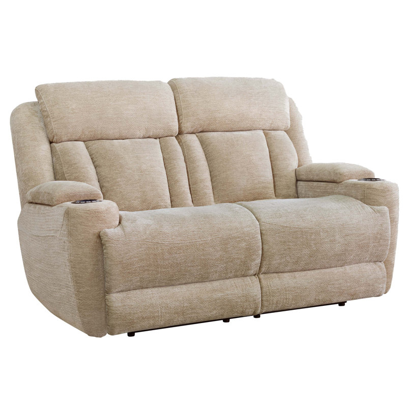 Pul 65" Power Reclining Loveseat with USB Port, Lucky Fawn