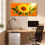 Ensemble de 1 tableau mural sur toile tendue représentant un tournesol-447983323