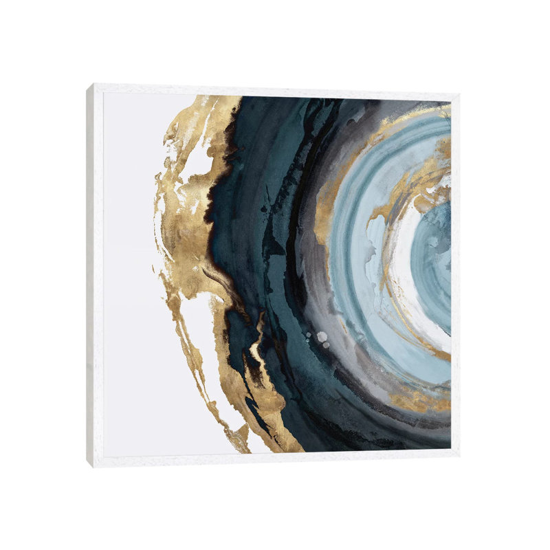 Geo Circle by Eva Watts - Print on Canvas, 45.72 cm H x 45.72 cm W, White Framed
