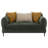 Chenille Upholstered Modern Track Arm Loveseat Green