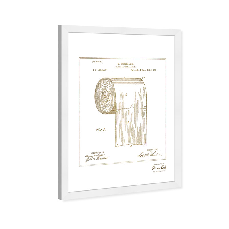 Toilet Paper Roll 1891 Print, White