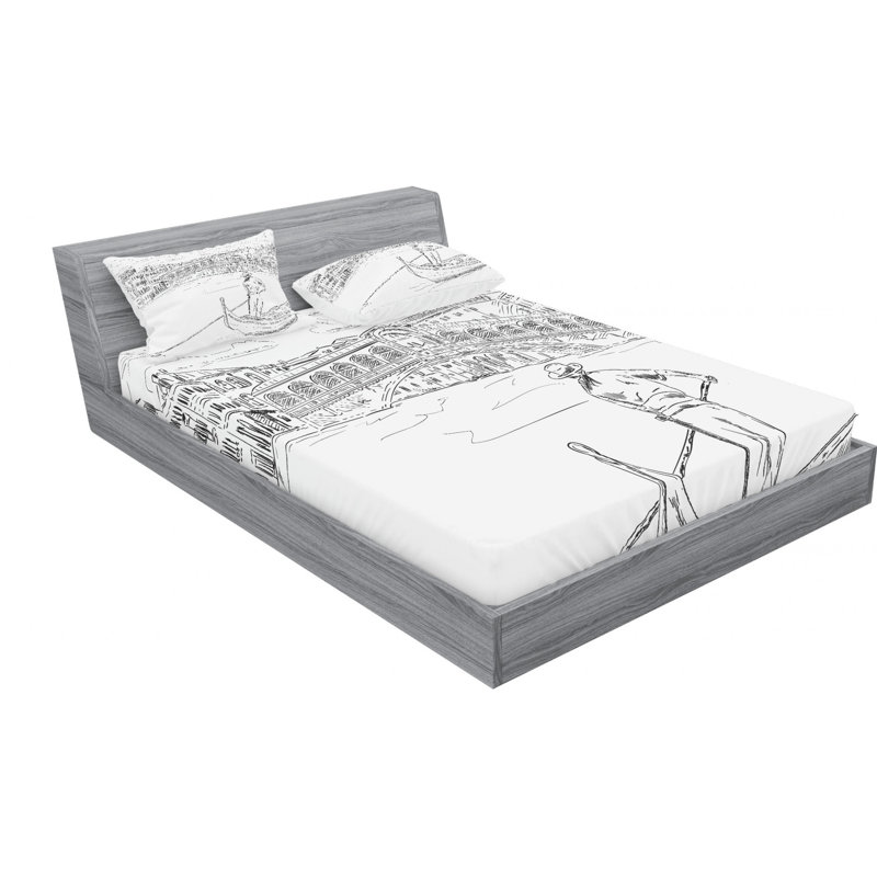 Microfiber Sheet Set, Queen Sheet Set with Fitted Sheet