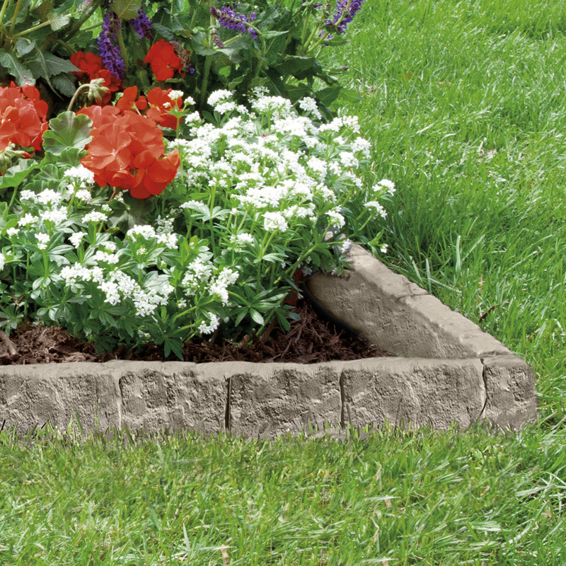 Suncast 1.75'' H x 5.75'' W Gray Resin Lawn Edging (Set of 30)