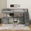 Twin Loft Bed Frame With Built-In Desk And Double Drawers-603485058