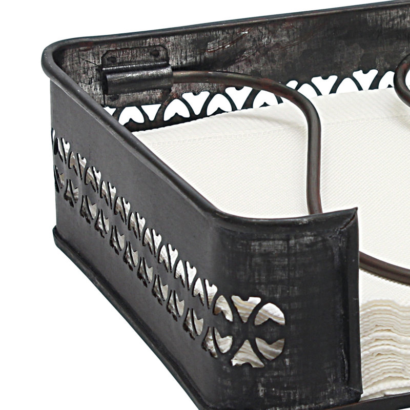 Porte-serviette en métal galvanisé vieilli Donna, Noir