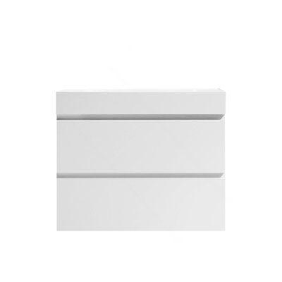 Lavabo intégré à surface solide SANS drain et robinet, couleur blanc brillant