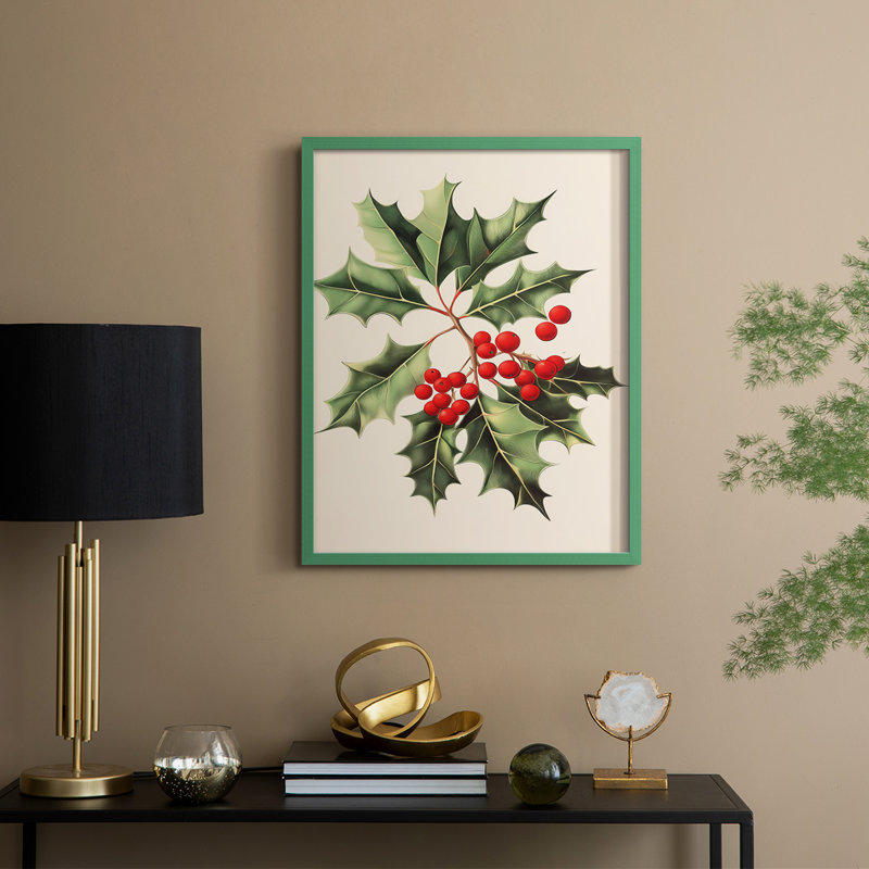 «Christmas Holiday Art», série 2-XXIV, reproduction encadrée - bois massif, H 30 po x l 24 po, Vert